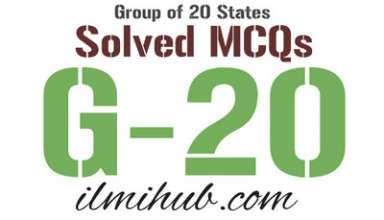 MCQs on G20, Solved MCQs about G20, Members of G20, Multiple Choice Questions about G20, Objective Type Questions on G-20, G20 Quiz, International MCQs