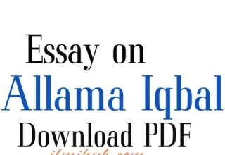 Allama Iqbal Essay in Urdu PDF, Essay on Allama Iqbal in Urdu PDF, Essay Allama Iqbal in Urdu
