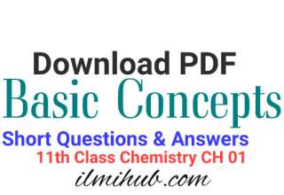 1st year Chemistry Chapter 1 Short Questions Notes PDF, Class 11 Chemistry Chapter 1 Short Questions Notes PDF