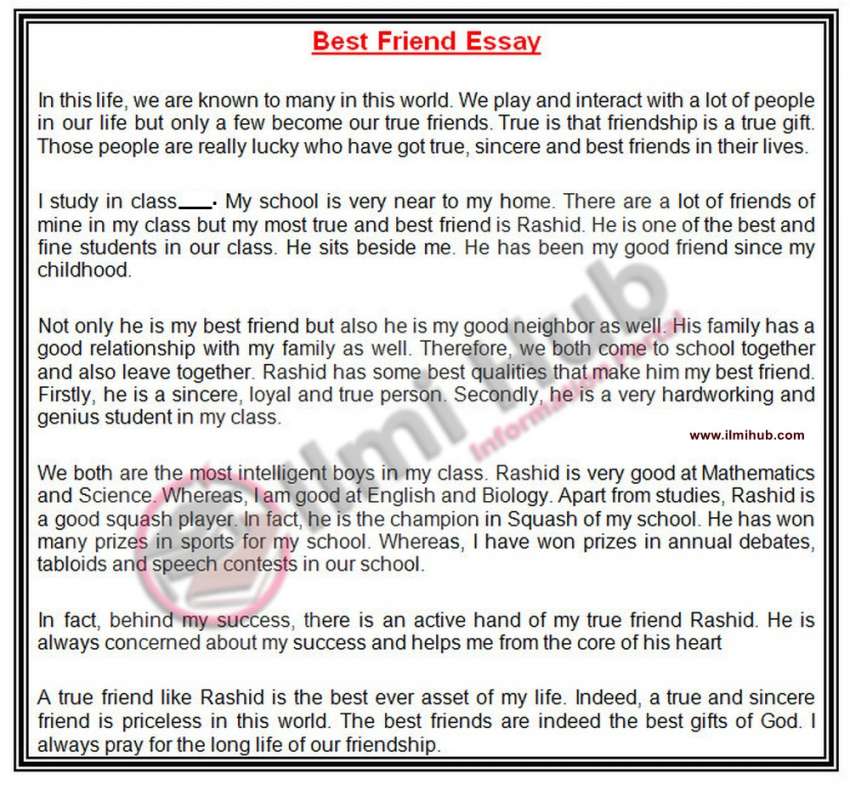 short essay about best friend