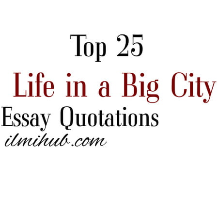 outstanding essay on life in a big city with quotations