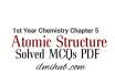 1st year chemistry chapter 5 mcqs, 11th Class chemistry chapter 5 mcqs PDF, atomic structure mcqs