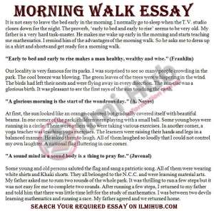 essay on morning walk for class 6