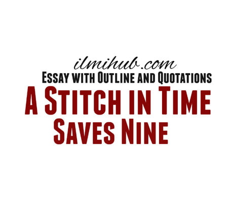 essay a stitch in time saves nine