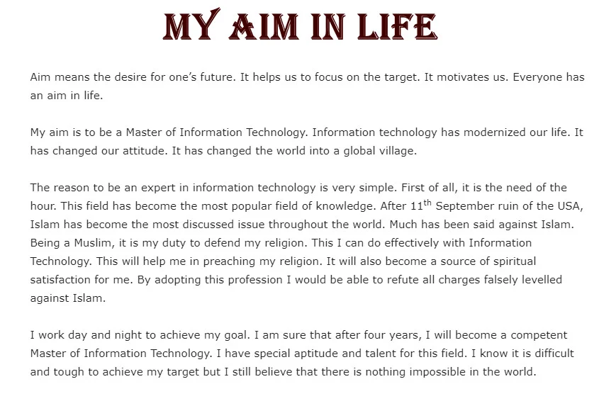 my aim in life essay quotations with quotations