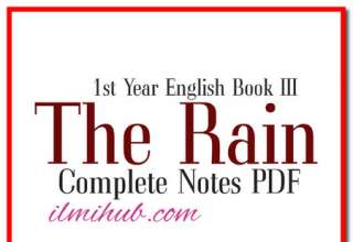 The Rain Poem, The Rain Poem Notes, Poem The Rain Notes PDF,