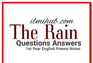 The Rain Poem Questions and Answers, The Rain Question Answers, 11th Class English Poem The rain short Questions