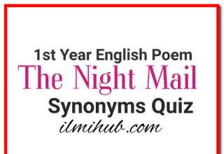 The Night Mail Poem Synonyms, The Night Mail Poem Quiz, The Night Mail Poem Notes