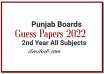2nd Year Guess papers, 12th Guess papers, Class 12 Guess Papers 2022