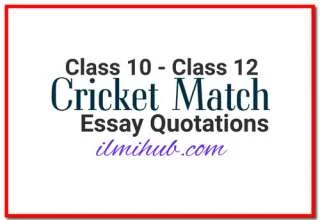 Cricket Match Essay Quotations, Quotations for Cricket match Essay