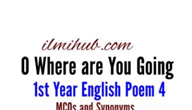 O Where Are You Going Poem MCQs, O Where Are you Going Poem Quiz