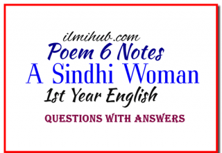 A Sindhi Woman Poem Question Answers