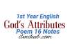 God's Attributes Poem Notes PDF