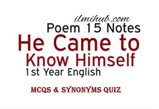 He Came to Know Himself Poem MCQs