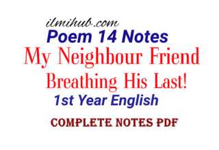 My Neighbour Friend Breathing His Last poem