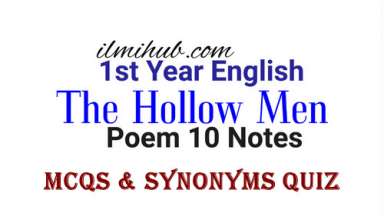 The Hollow Men Poem MCQs, The Hollow Men Poem Synonyms