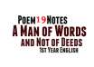 A Man of Words and Not of Deeds Poem Notes
