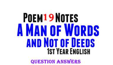 A Man of Words and Not of Deeds Poem Question Answers
