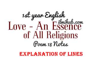 Love - An Essence of All Religions Poem Explanation