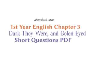 Dark They Were and Golen Eyed Short Questions PDF