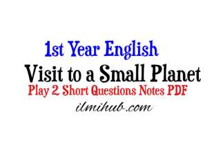 Visit to a Small Planet Play Short Questions PDF