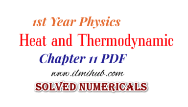 1st Year Physics Chapter 11 Solved Exercise, 11th Class Physics Chapter 11 Solved Numericals