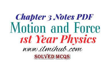 FSC 1st Year Physics Chapter 3 Solved MCQs Notes PDF