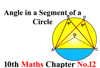 Class 10 Maths Chapter 12 Notes, 10th Class Maths Chapter 12 Notes, Class 10 Angle in a Segment of Circle Chapter 12 Notes,